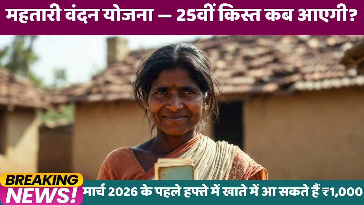 महतारी वंदन योजना — 25वीं किस्त कब आएगी? मार्च 2026 के पहले हफ्ते में खाते में आ सकते हैं ₹1,000!