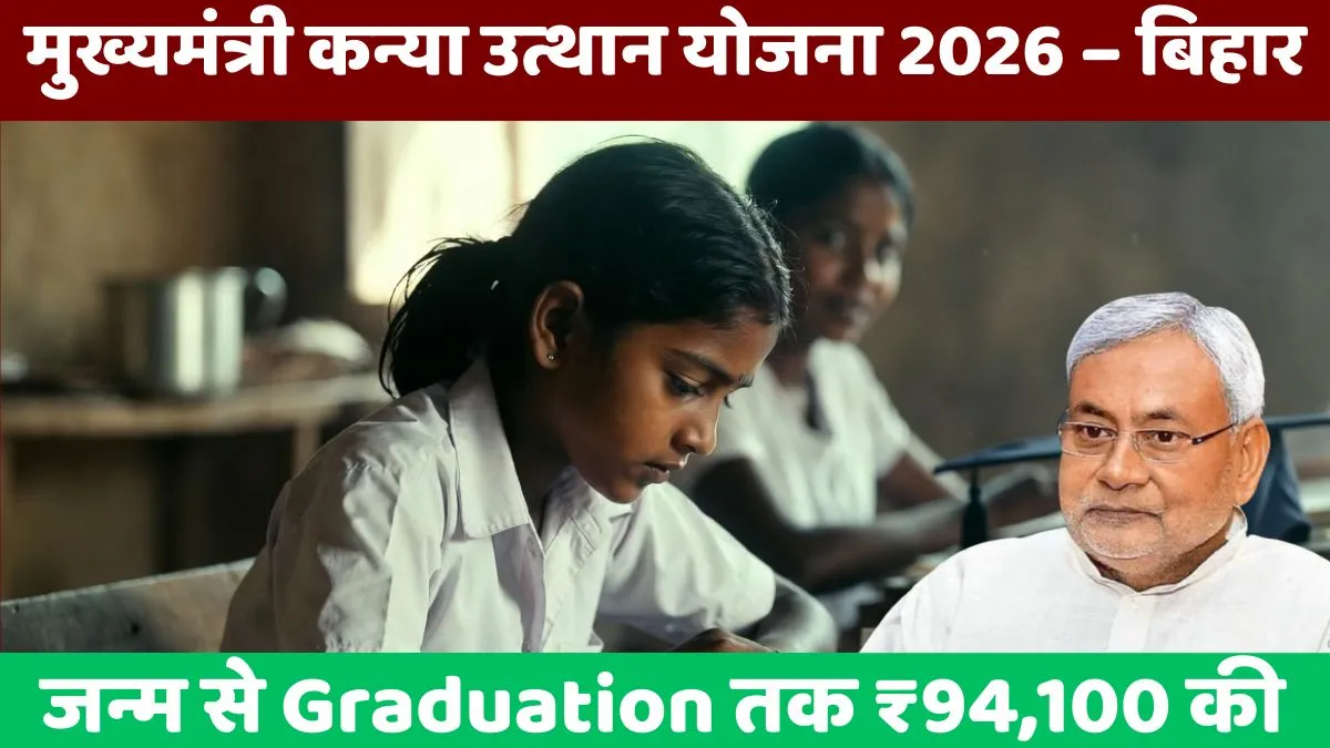 मुख्यमंत्री कन्या उत्थान योजना 2026 – बिहार जन्म से Graduation तक ₹94,100 की सहायता!